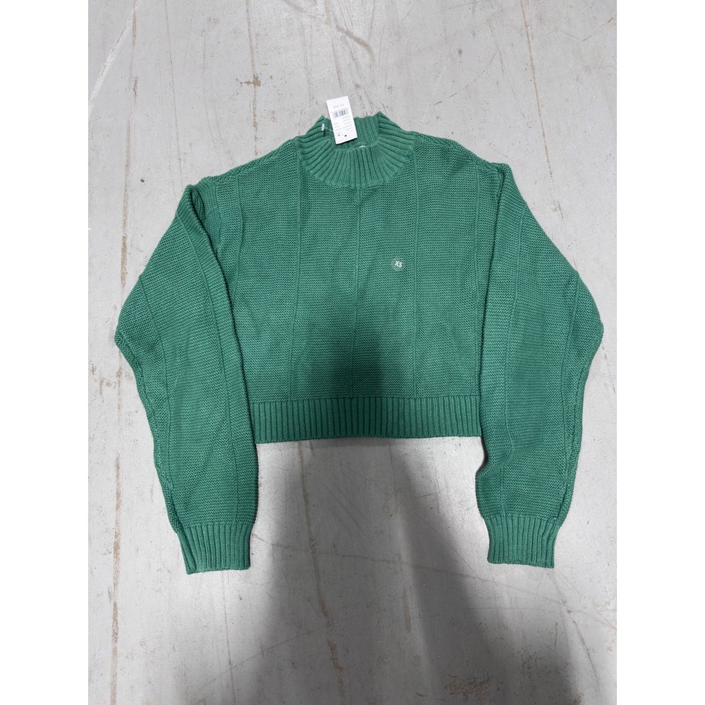L.A. Hearts PacSun Green Cropped Mock Neck Ribbed Knit Sweater XS New 0133